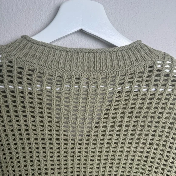 Madewell Oversize‎ Open Stitch Fisherman Pullover Sweater Heather Seedling NEW - Picture 7 of 8